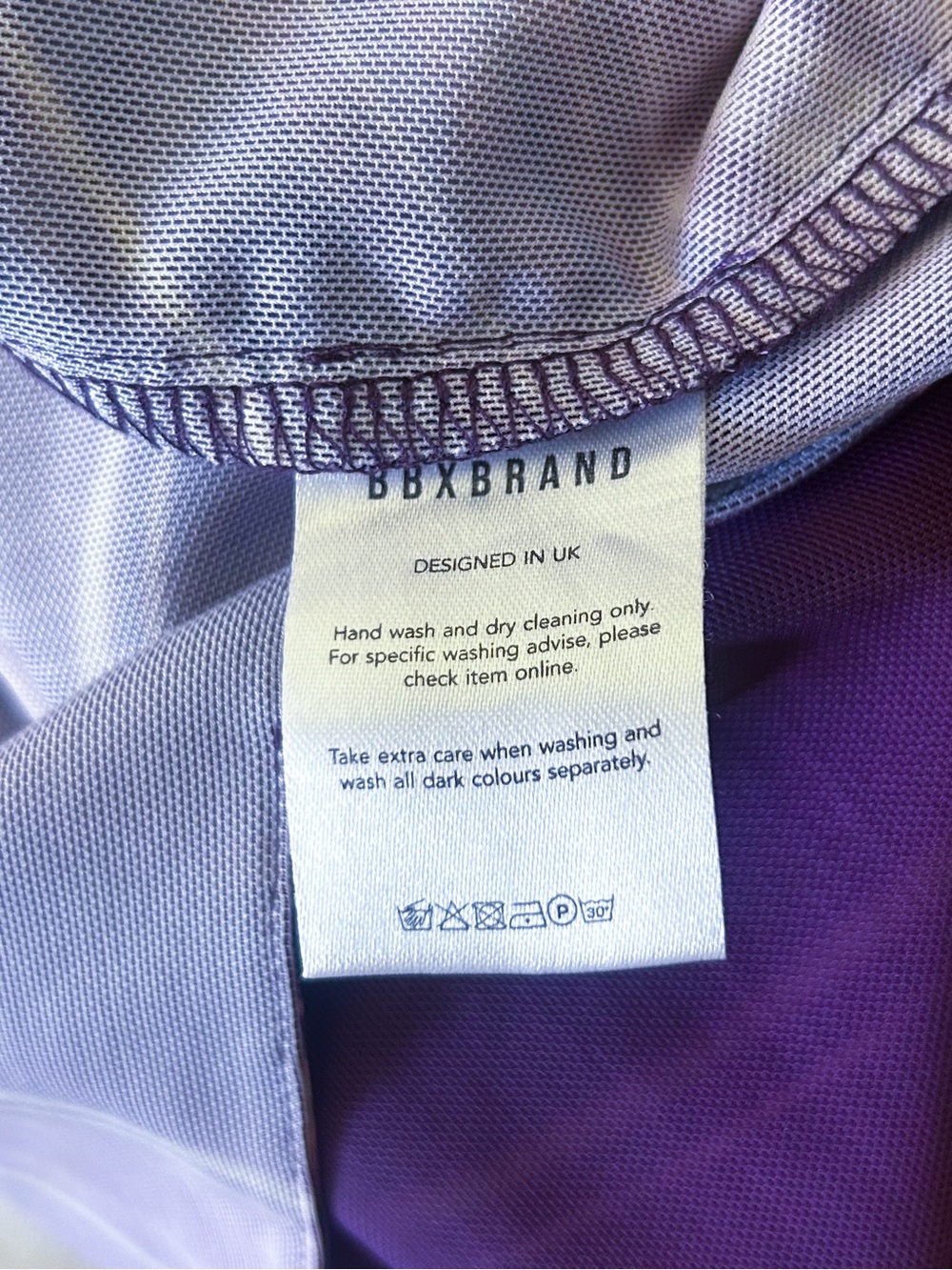 BBXBrand Mesh Purple Swirl Abstract One Shoulder Long Sleeve Midi Dress Size 14 - Picture 10 of 10